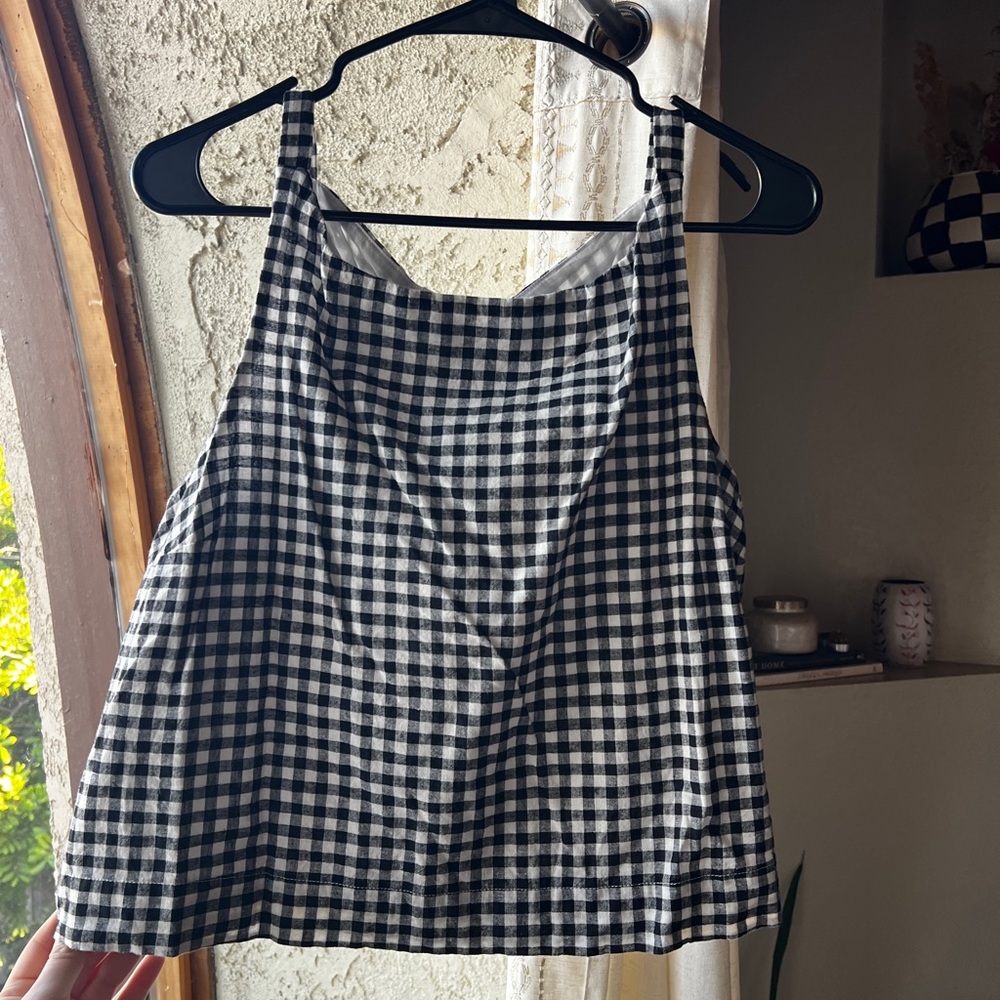 GAP Black and White Gingham Tank Top